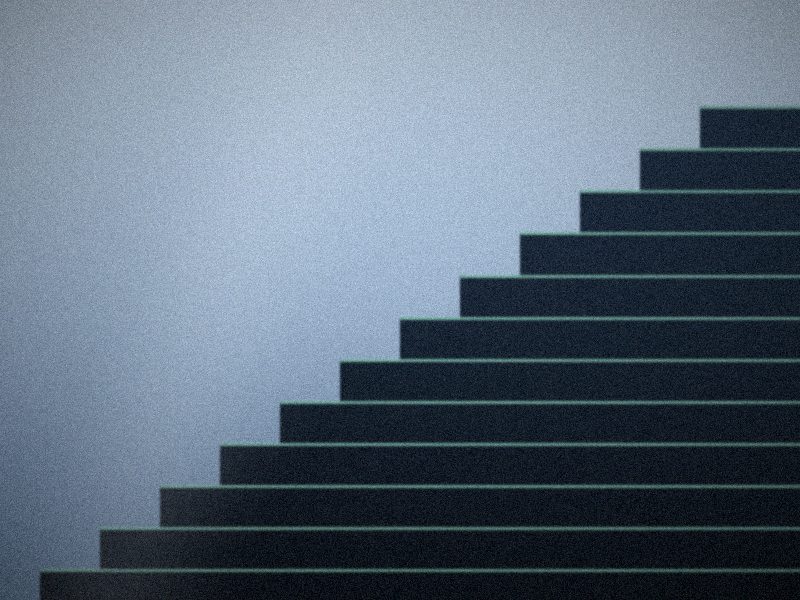 Escalier géométrique baigné de lumière
